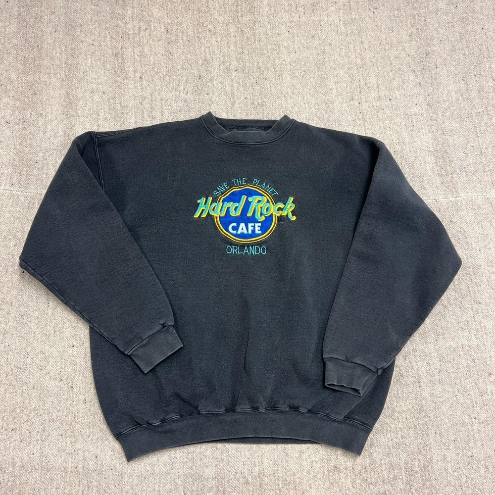 Vintage Hard Rock Cafe Sweatshirt Mens XL Black 1990s Orlando